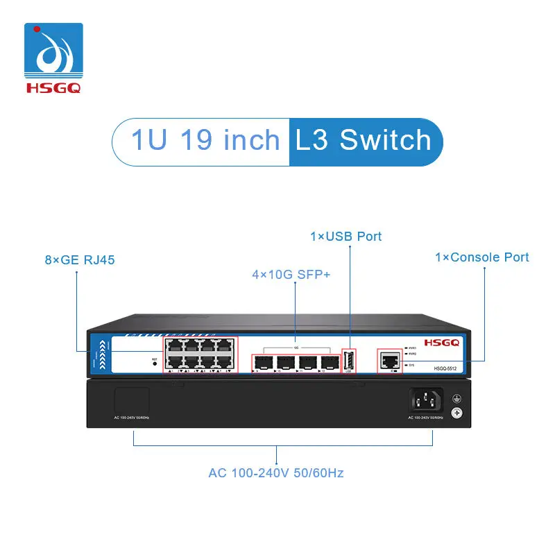 Sfp+ 10G Managed Switch 8 Port - 2026/HSGQ-5512 12 Port 8*GE + 4*10G
