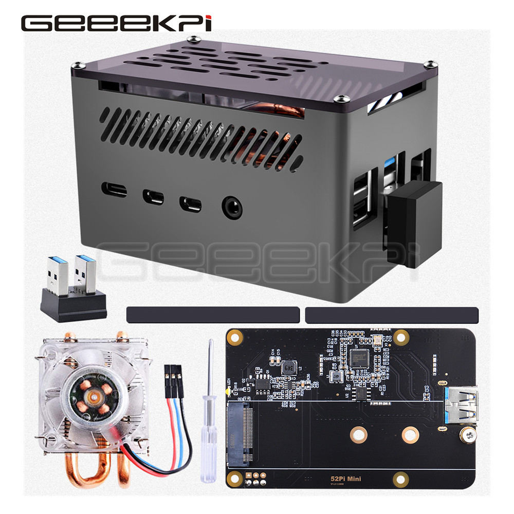 Turing Pi 2 - GeeekPi Aluminum Brick Case Black Shell