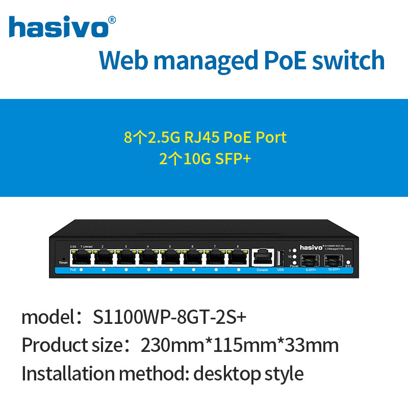 8 Port L3 Managed 2.5Gps PoE O - Sfp+ 10G Managed Switch 8 Port recension och pris