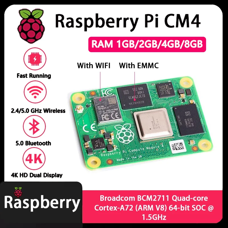 Raspberry Pi CM4 1GB/2GB/4GB/8 - Raspberry Pi Cm4 8Gb Ram 32Gb Emmc Wifi recension och pris
