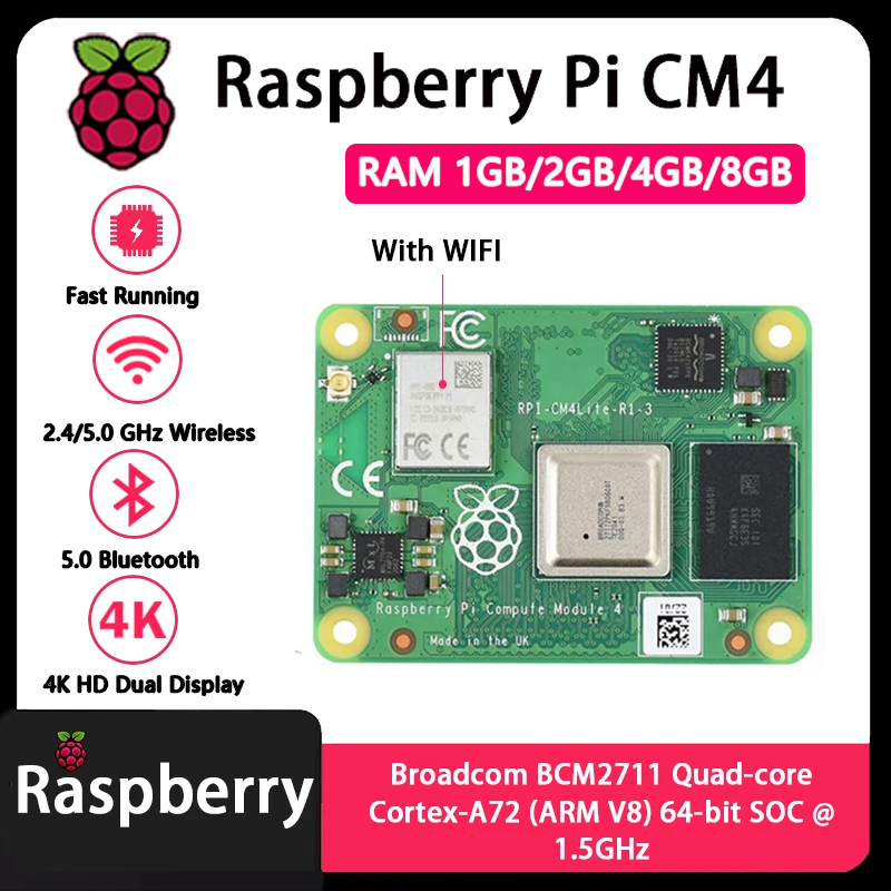 Raspberry Pi CM4 1GB/2GB/4GB/8 - Raspberry Pi Cm4 8Gb Ram 32Gb Emmc Wifi recension och pris