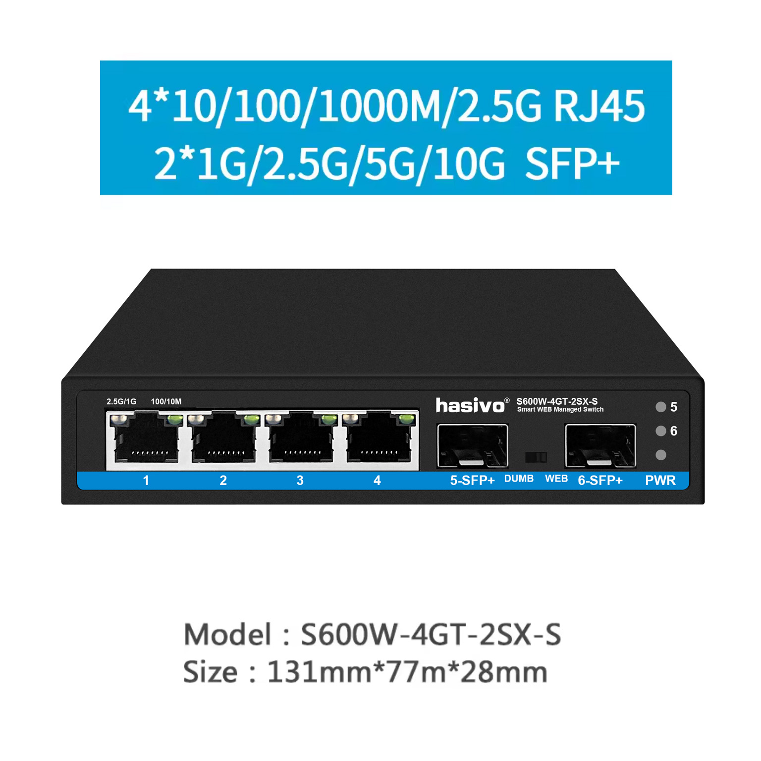 Hasivo 2.5G Network Switch 4/5 - Sfp+ 10G Managed Switch 8 Port recension och pris