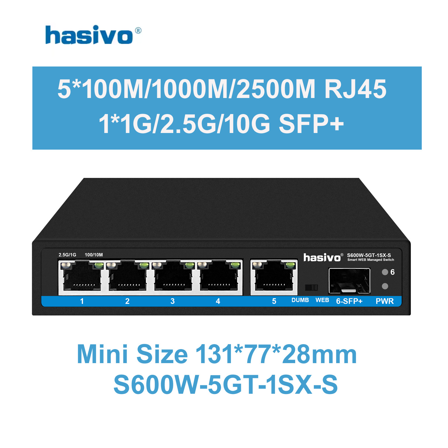 Hasivo 2.5G Network Switch 4/5 - Sfp+ 10G Managed Switch 8 Port recension och pris