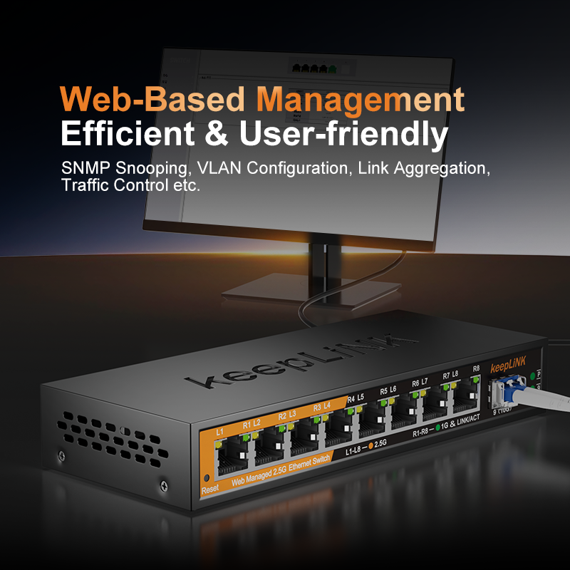 KeepLiNK KP-9000-9XHML-X 2.5Gb - Sfp+ 10G Managed Switch 8 Port recension och pris