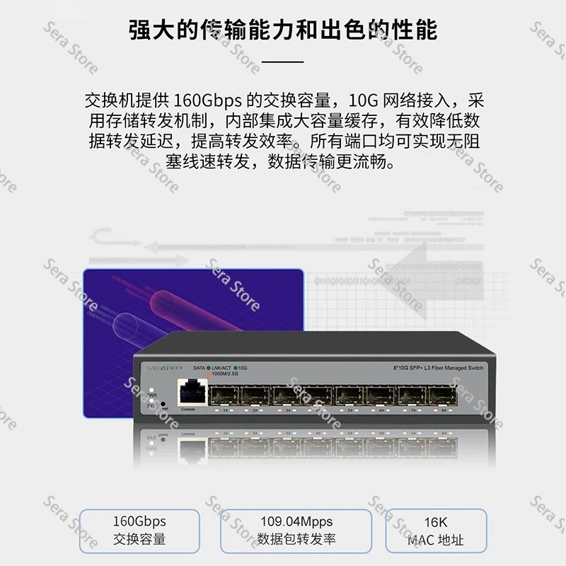 8 Ports Full 10 Gigabit Ethern - Sfp+ 10G Managed Switch 8 Port recension och pris