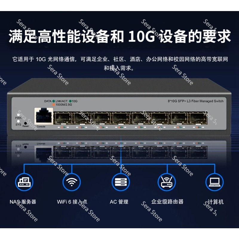 8 Ports Full 10 Gigabit Ethern - Sfp+ 10G Managed Switch 8 Port recension och pris