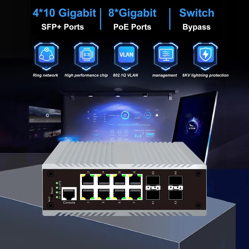 8-port PoE industrial manageme - Sfp+ 10G Managed Switch 8 Port recension och pris
