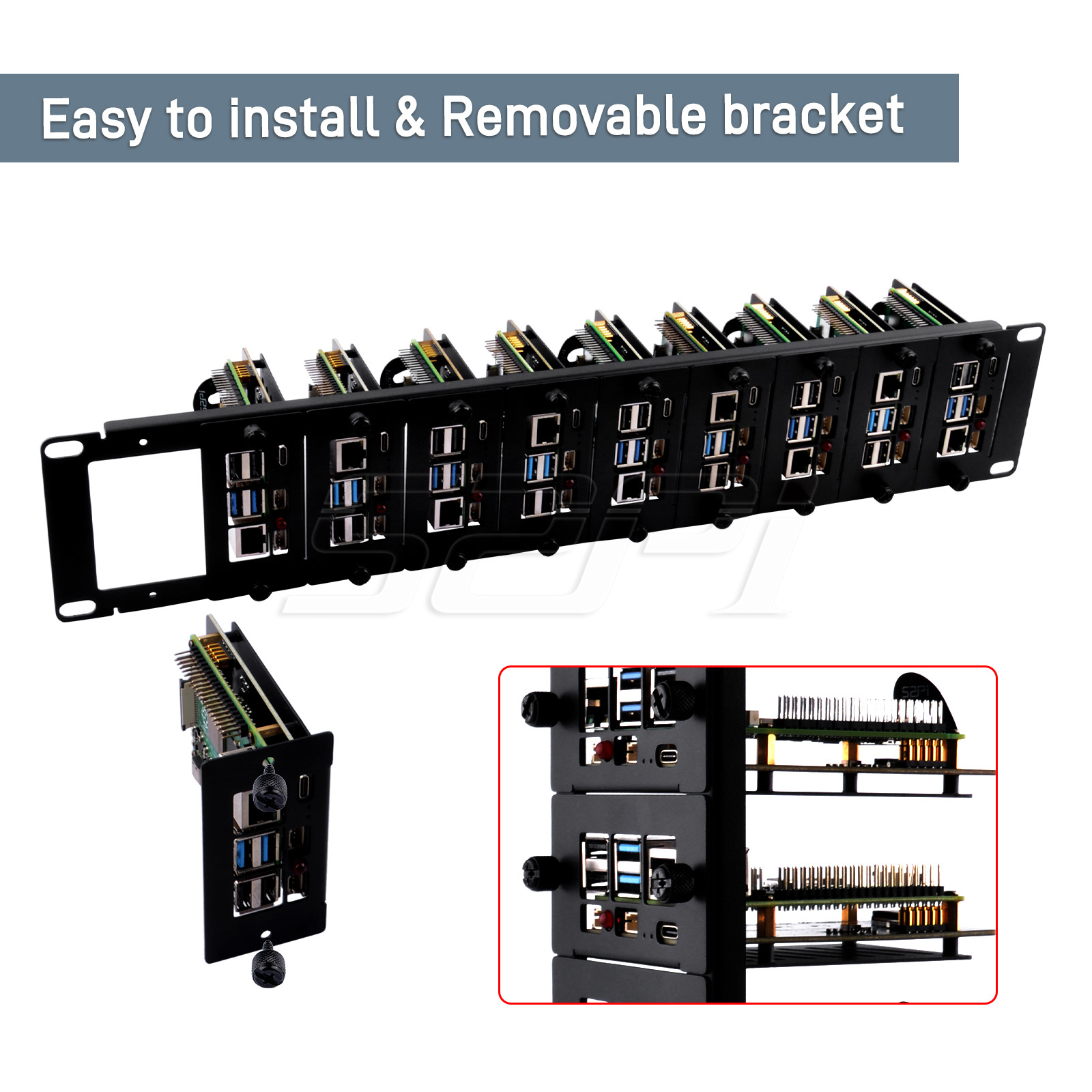 52Pi 2U Rackmount Steel Bracke - Deskpi Super6C recension och pris